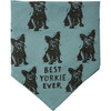 Teal & Black Small Reversible Cotton Dog Bandana - Best Yorkie Ever & Love My Human 16x16 from Primitives by Kathy