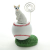Cat Lover Desktop Hand Painted Baseball Memo Holder - White Oriental Shorthaired From Conversation Concepts