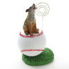Desktop Hand Painted Animal Baseball Memo Holder - Coyote From Conversation Concepts