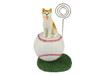 Dog Lover Desktop Hand Painted Baseball Memo Holder - Husky Red & White W/blue Eyes From Conversation Concepts