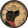 Time Spent With Dogs Is Never Wasted Round Slat Wooden Wall Clock from Primitives by Kathy