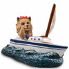 Dog Lover Hand-painted Figurine - Yorkshire Terrier Sailboat Doogie Collectible From Conversation Concepts