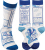 I Cannot Adult Today Colorfully Printed Cotton Socks from Primitives by Kathy