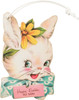 Set of 4 Retro Easter Themed Hanging Wooden Ornaments from Primitives by Kathy