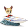 Dog Lover Hand-painted Figurine - Chihuahua Tan/white Motorboat Doogie Collectible From Conversation Concepts