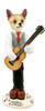 Dog Lover Hand-painted Figurine - Chihuahua Tan/white Guitarist Doogie Collectible From Conversation Concepts