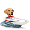 Dog Lover Hand-painted Figurine - Golden Retriever Motorboat Doogie Collectible From Conversation Concepts