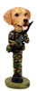 Dog Lover Hand-painted Figurine - Golden Retriever U.s. Army Doogie Collectible From Conversation Concepts