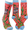 Too Hard To Handle Colorfully Printed Cotton Socks from Primitives by Kathy