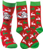 I Believe In Santa Colorfully Printed Cotton Socks from Primitives by Kathy