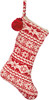 Nordic Themed Red & White Cotton Christmas Stocking 18x11 from Primitives by Kathy