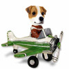 Dog Lover Hand-painted Figurine - Jack Russell Terrier Airplane Doogie Collectible From Conversation Concepts