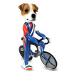 Dog Lover Hand-painted Figurine - Jack Russell Terrier Bicycle Doogie Collectible From Conversation Concepts