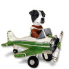 Dog Lover Hand-painted Figurine - Jack Russell Terrier Black & White W/smooth Coat Airplane Doogie Collectible From Conversation Concepts