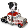 Dog Lover Hand-painted Figurine - Jack Russell Terrier Black & White W/smooth Coat Truck Tractor Doogie Collectible From Conversation Concepts