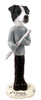 Dog Lover Hand-painted Figurine - Jack Russell Terrier Black & White W/smooth Coat Flutist Doogie Collectible From Conversation Concepts