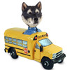 Dog Lover Hand-painted Figurine - Alaskan Malamute School Bus Doogie Collectible From Conversation Concepts