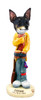 Dog Lover Doogie Collectible Figurine - Rat Terrier Musician From Conversation Concepts