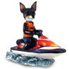 Dog Lover Hand-painted Figurine - Rat Terrier Jet Ski Doogie Collectible From Conversation Concepts