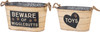 Dog Lover Set of 2 Tin Bins (Toys & Beware of Wigglebutts) from Primitives by Kathy