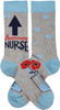 Awesome Nurse Colorfully Printed Cotton Socks from Primitives by Kathy