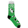 Live Like Someone Left The Gate Open Colorfully Printed Cotton Socks from Primitives by Kathy