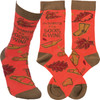 I'm Thankful For Socks And Wine Colorfully Printed Cotton Socks from Primitives by Kathy