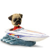 Dog Lover Hand-painted Figurine - Pug Brown Motorboat Doogie Collectible From Conversation Concepts