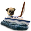 Dog Lover Doogie Collectible Figurine - Pug Brown Sailboat From Conversation Concepts