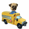 Dog Lover Doogie Collectible Figurine - Pug Brown School Bus From Conversation Concepts