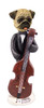 Dog Lover Hand-painted Figurine - Pug Brown Bassist Doogie Collectible From Conversation Concepts