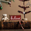 Decorative Mini Wooden Box Sign - Holiday Themed Believe 4x2 from Primitives by Kathy