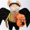 Felt Mouse With Bat Wings Carrying Spider Figurine 4x4 from Primitives by Kathy