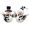 Mr & Mrs Snowman Felt Figurine Set of 2 from Primitives by Kathy