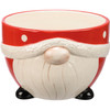 Small Sturdy Ceramic Bowl - Santa Gnome Design - Red With White Polka Dots from Primitives by Kathy