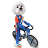 Dog Lover Hand-painted Figurine - Bichon Frise Bicycle Doogie Collectible From Conversation Concepts