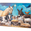 Decorative Wooden Box Sign Decor - Farm Animal Nativity Scene 20 In x 16 In from Primitives by Kathy
