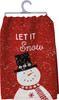 Snowman In Top Hat Let It Snow Cotton Dish Towel 28x28 from Primitives by Kathy