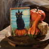Decorative Wooden Block Sign Décor - Black Cat On Pumpkin With Witch Hat 4x6 from Primitives by Kathy