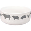 Set of 2 White Stoneware Bowls - Farm Animals Design from Primitives by Kathy