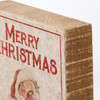 Decorative Wooden Block Sign - Merry Christmas - Vintage Santa Claus Design - 4 In x 4 In from Primitives by Kathy