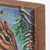 Decorative Wooden Block Sign Décor - Chipmunk In Snowy Woodlands 4x4 from Primitives by Kathy