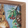 Decorative Wooden Block Sign Decor- Squirrel In Snowy Pinecones & Holly Berries 4x4 from Primitives by Kathy