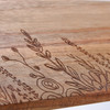 Natural Acacia Wood Cutting Board With Leather Loop- Wildflowers Themed 19.5 Inch from Primitives by Kathy