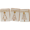 Set of 3 Decorative Wooden Block Signs - Christmas Trees Joy Love Peace from Primitives by Kathy