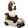 Dog Lover Hand-painted Figurine - Basset Hound Golf Cart Doogie Collectible From Conversation Concepts