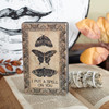 Decorative Rustic Wooden Block Sign - I Put A Spell On You - Halloween Moths Design 5.75 Inch from Primitives by Kathy