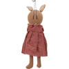 Classic Primitive Rabbit Doll - Bloom Bunny With Plaid Dress & Wooden Bead Necklace 5 Inch from Primitives by Kathy