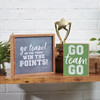 Decorative Wooden Box Sign - Go Team Go - Green & White 7 Inch from Primitives by Kathy