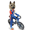 Dog Lover Hand-painted Figurine - Akita Fawn Bicycle Doogie Collectible From Conversation Concepts